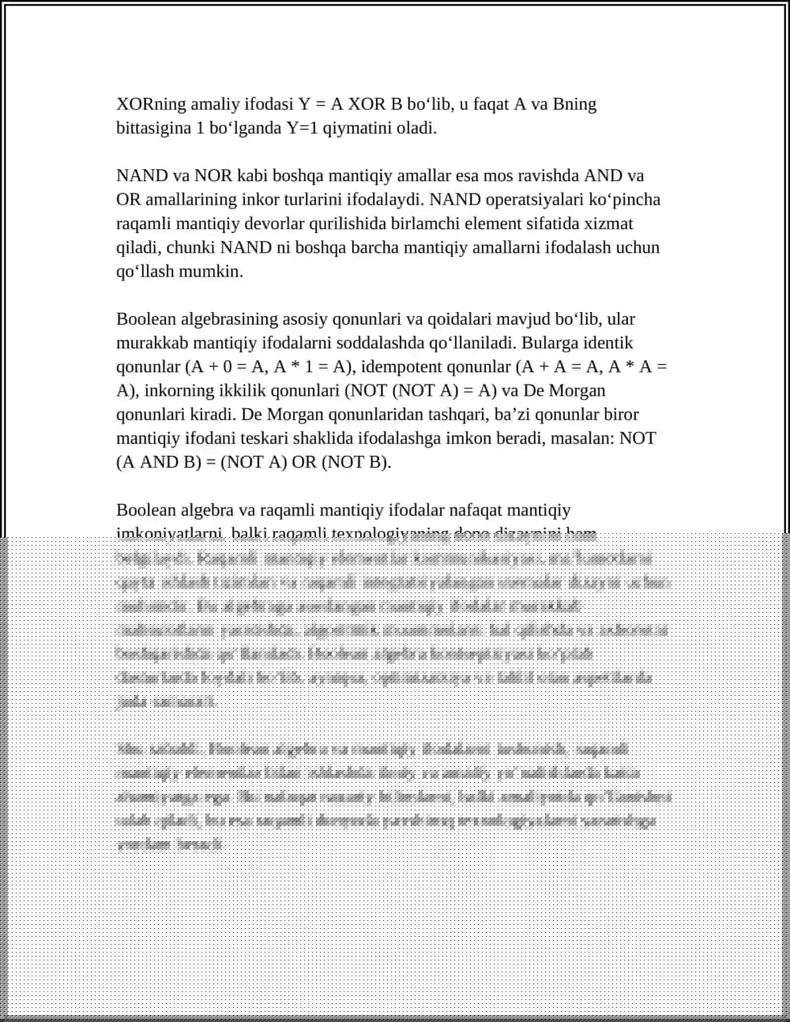 RAQAMLI MANTIQIY ELEMENTLAR (DIGITAL LOGIC CIRCUITS) 4