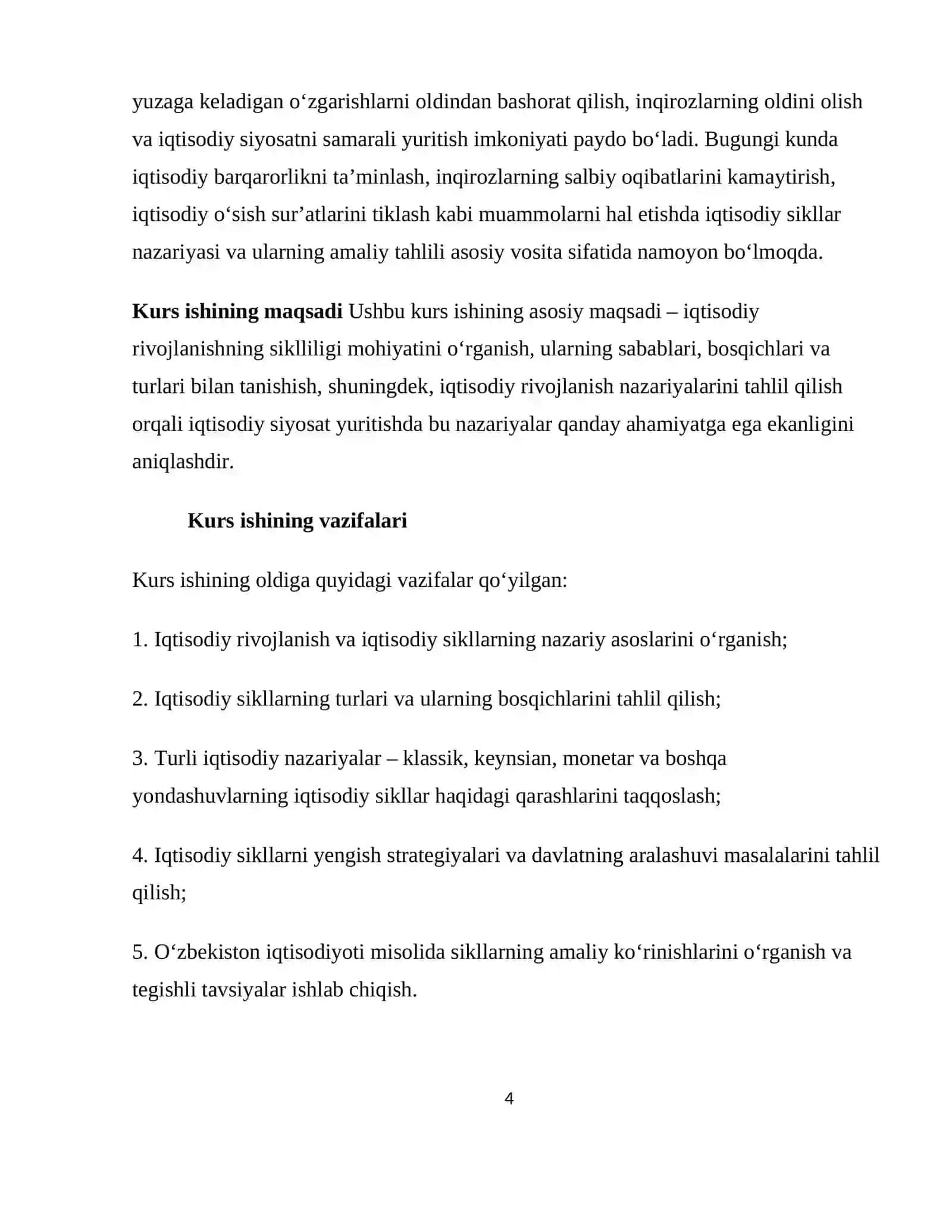Iqtisodiy rivojlanishning siklliligi va iqtisodiy sikl nazariyasi 4