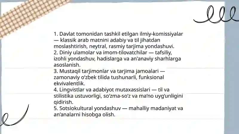 Qur'onning o'zbek tiliga tarjima qilinishi va tafsirlari 4