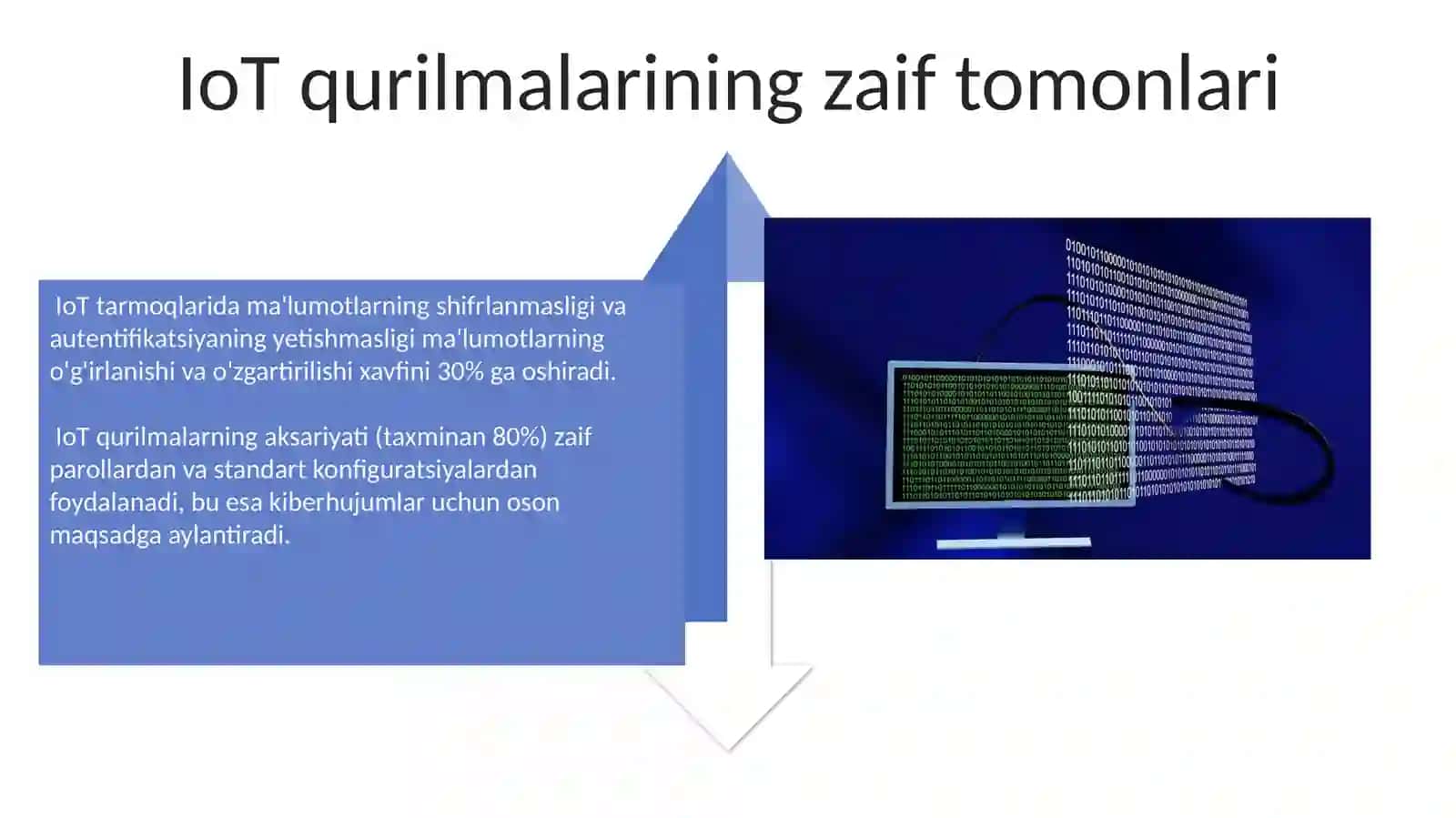 IoT tizimlarida mavjud xavfsizlik muammolari, IoT tarmoq uchun kirish testlari 4