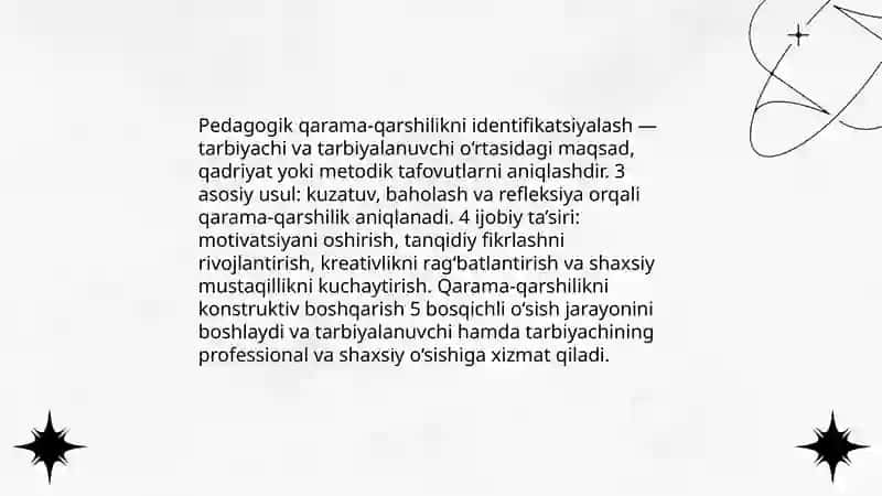 Pedagogik qarama-qarshilik 4