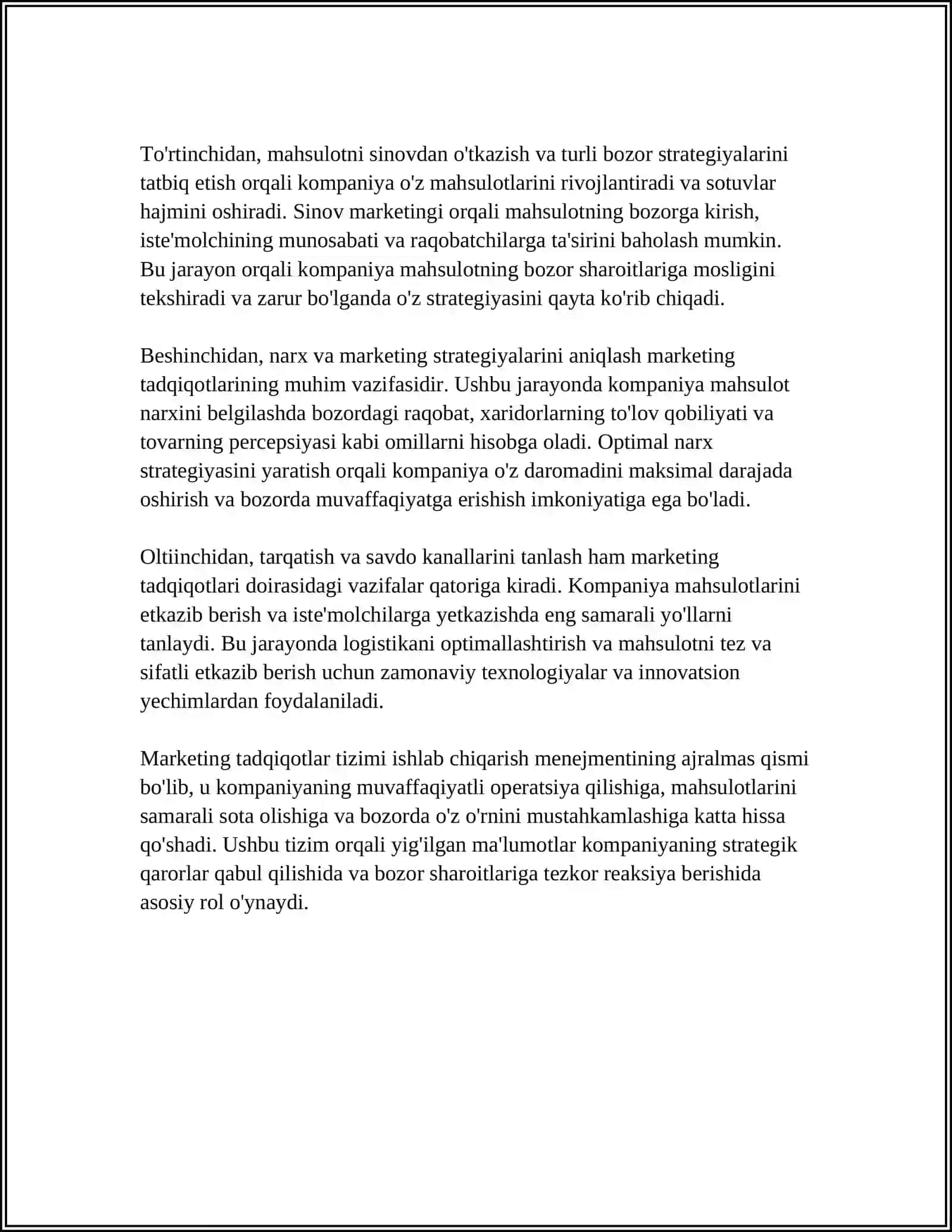ISHLAB CHIQARISH MENEJMENTIDA MARKETING TADQIQOTLAR TIZIMI 4