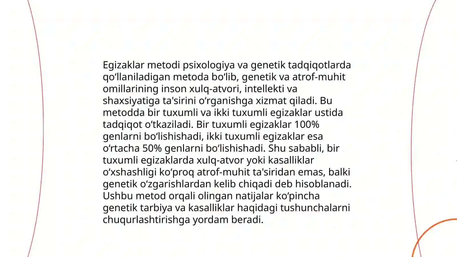 Antropogenetika usullari: shajara,egizaklar, populyatsion-statistik, biokimyoviy va sitogenetik usullar 4