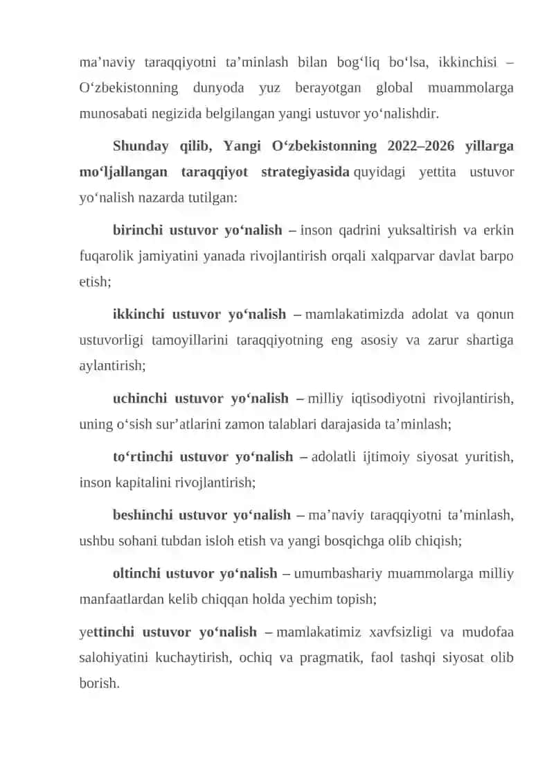 Yangi O‘zbekiston tarraqiyot strategiyasi 4