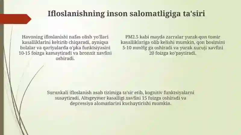 Havoning ifloslanishi: Manbalar, ta'sirlar va oqibatlar 4