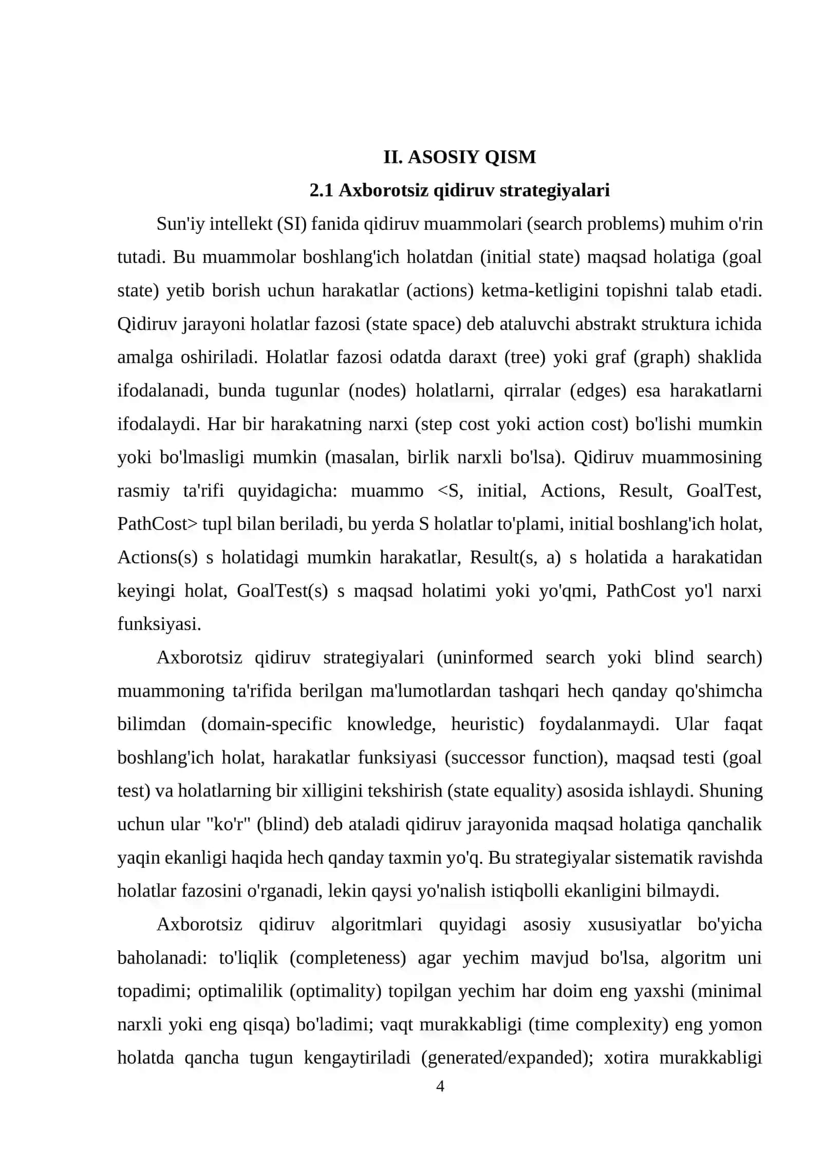 Axborotli va axborotsiz qidiruv algoritmlari 4