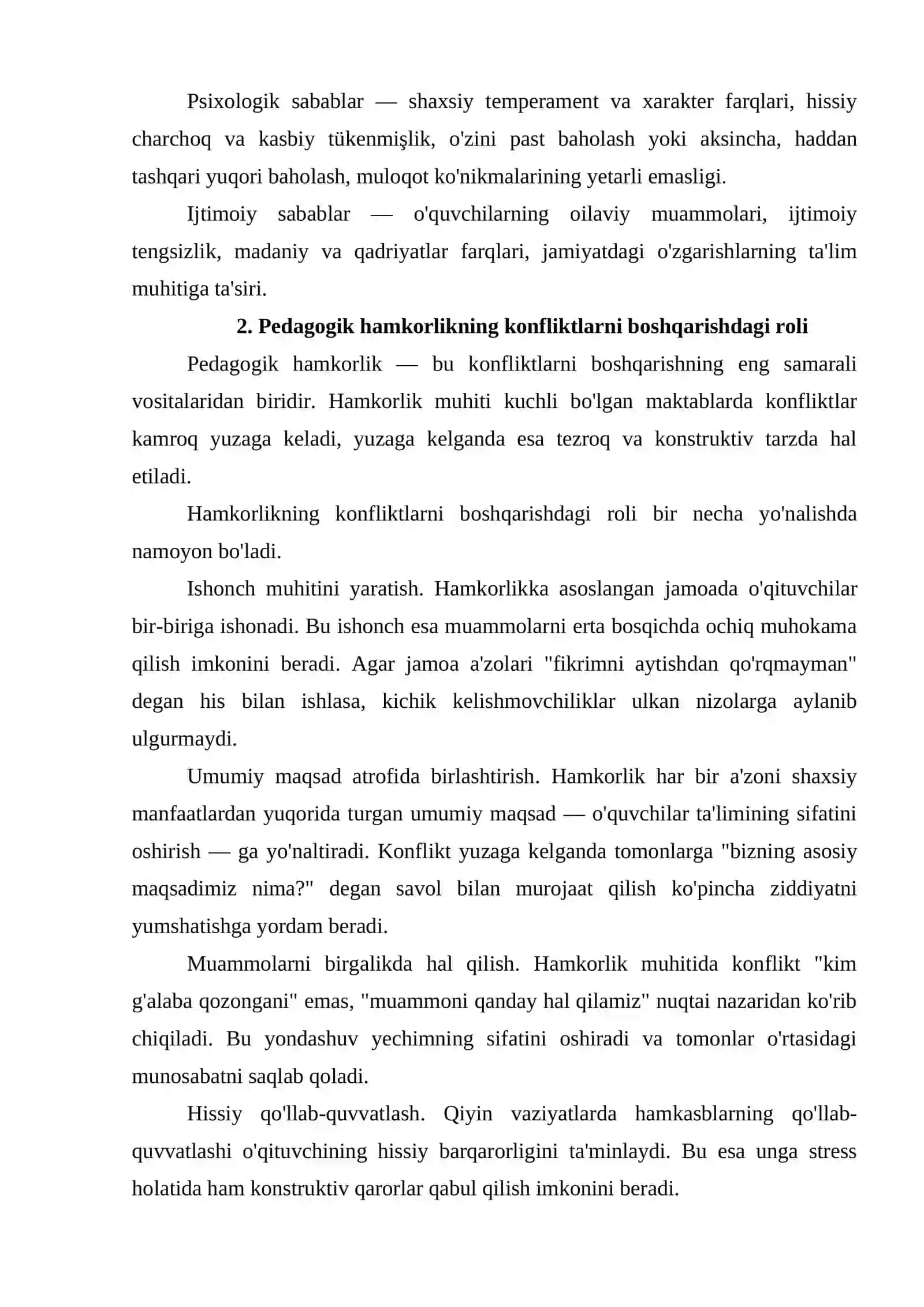 Pedagogik nizolarni boshqarish va ulami bartaraf qilish usullari 4