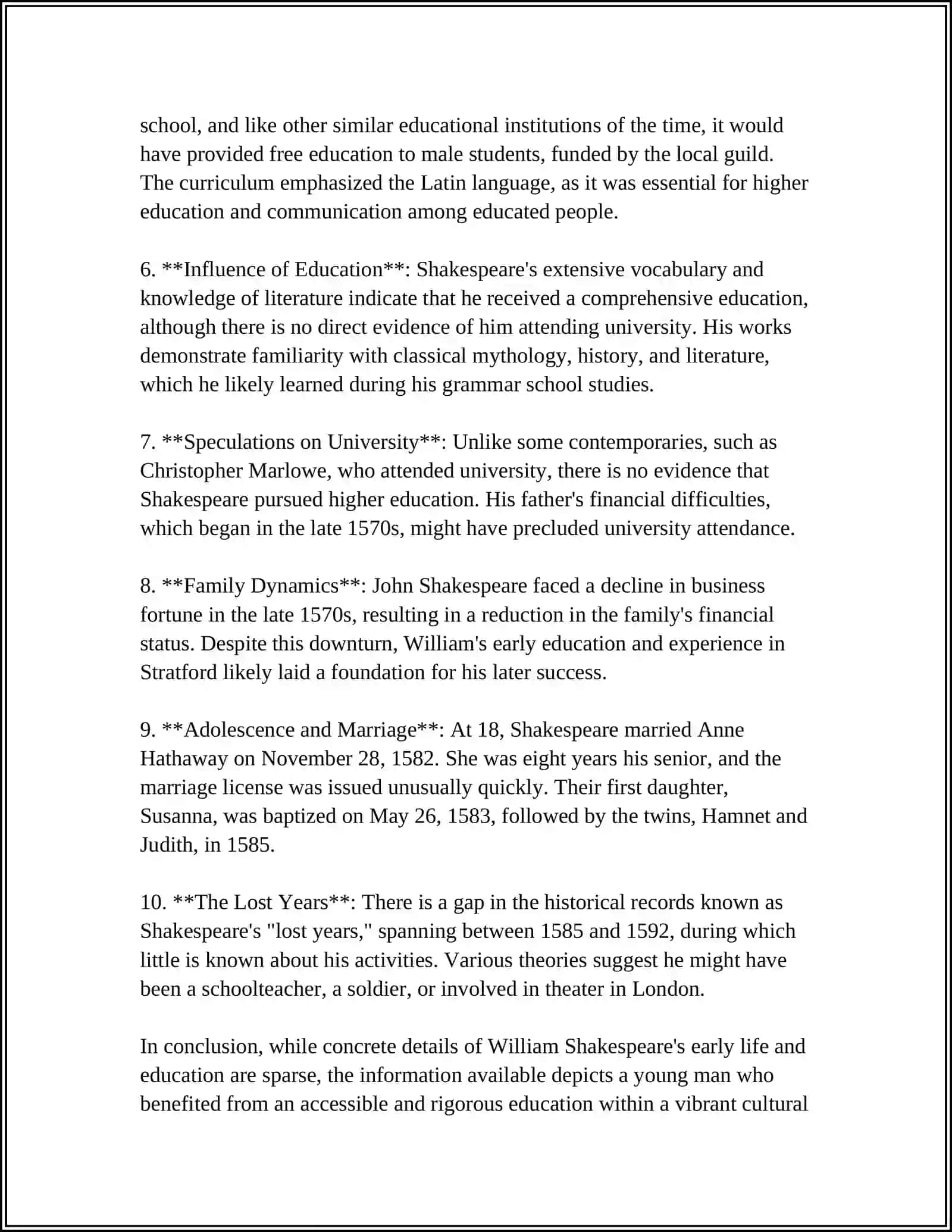 REFERAT Theme: THE LIFE AND WARKS OF WILLIAM SHAKESPEAR 4