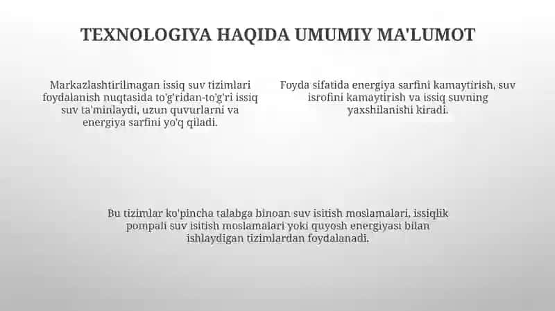 Markazlashtirilmagan Issiq Suv bilan Taminlash Uskunalari 4