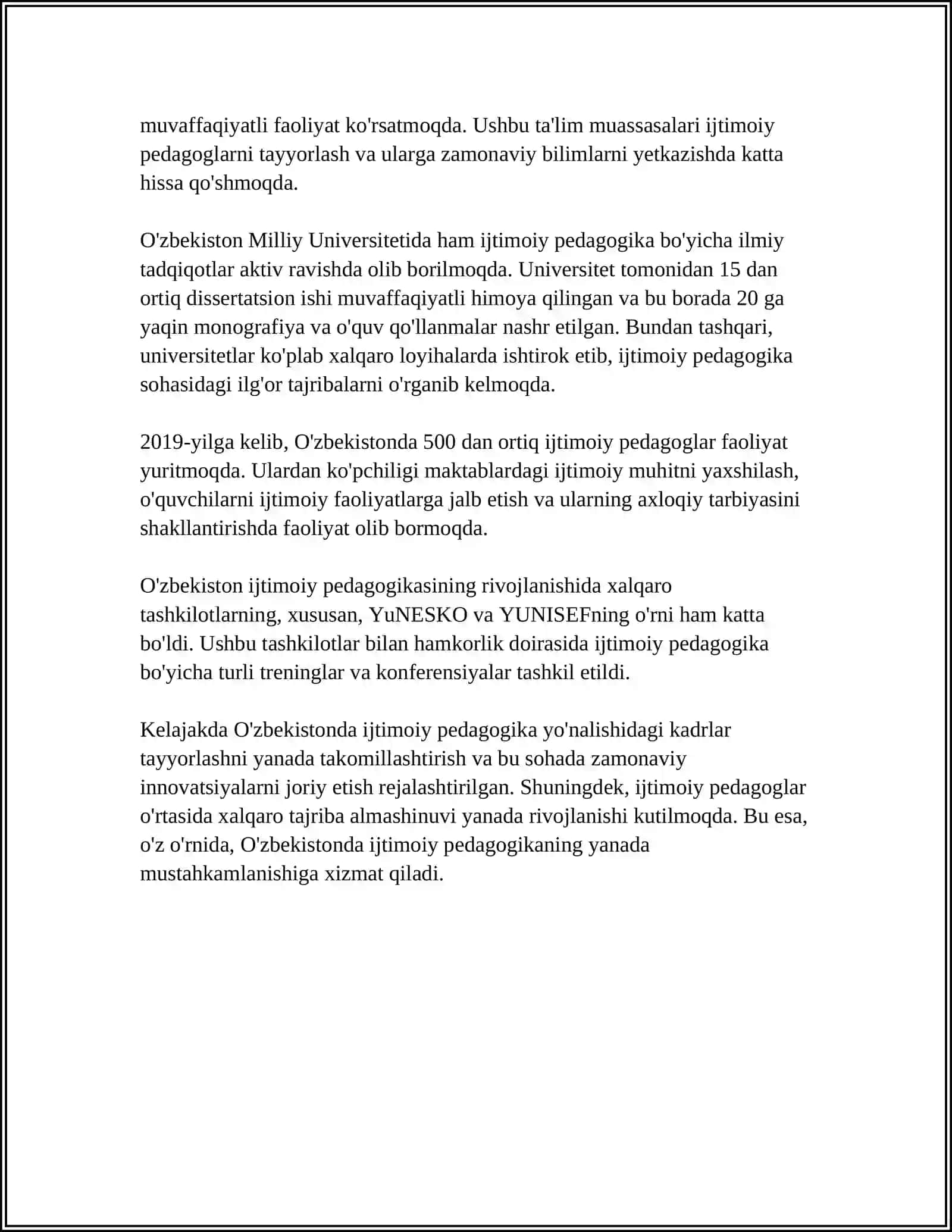 OʻZBEKISTONDA IJTIMOIY PEDAGOGIKA FANI 4