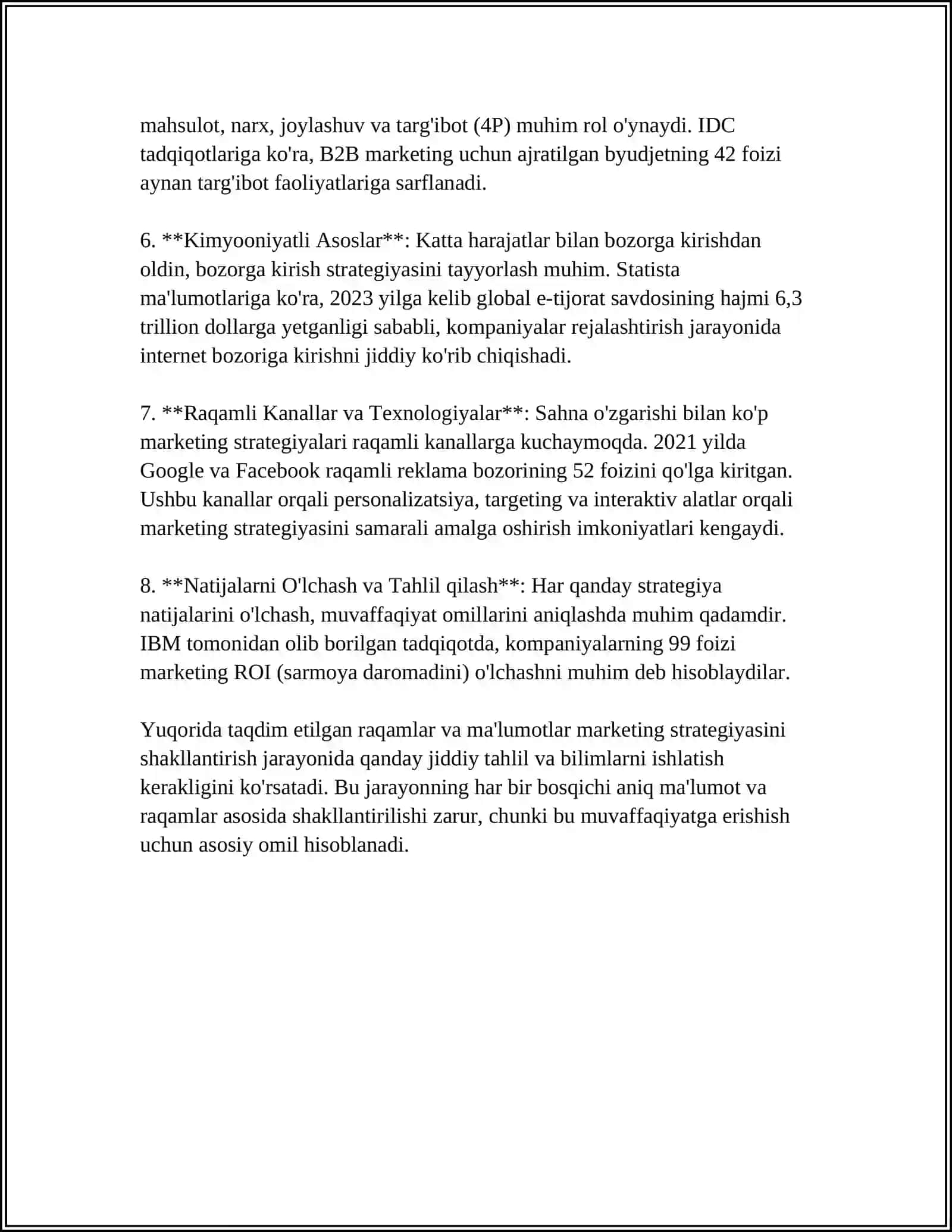 MARKETING MENEJMENT KORXONA FAOLIYATI BOSHQARILISHINI AXBOROTLAR BILAN TA’MINLASHNING O’ZIGA XOS XUSUSIYATLARI 4