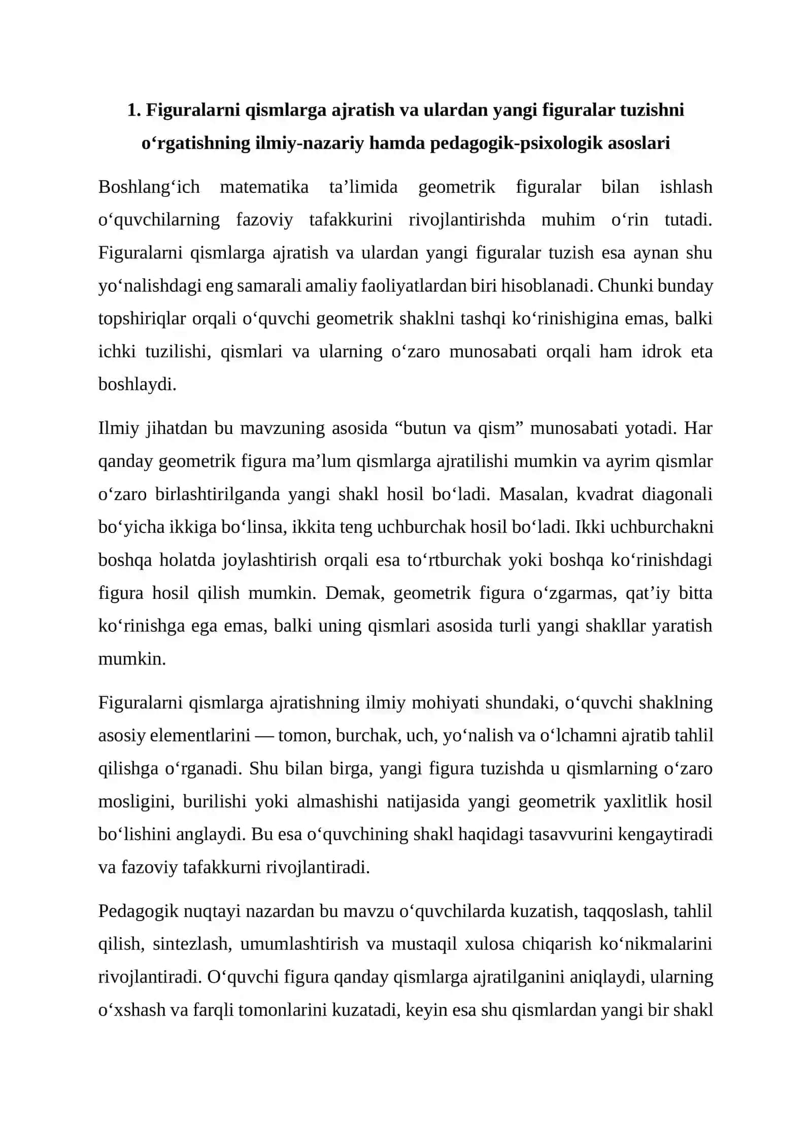 FIGURALARNI QISMLARGA AJRATISH VA ULARDAN YANGI FIGURALAR TUZISH METODIKASI 4