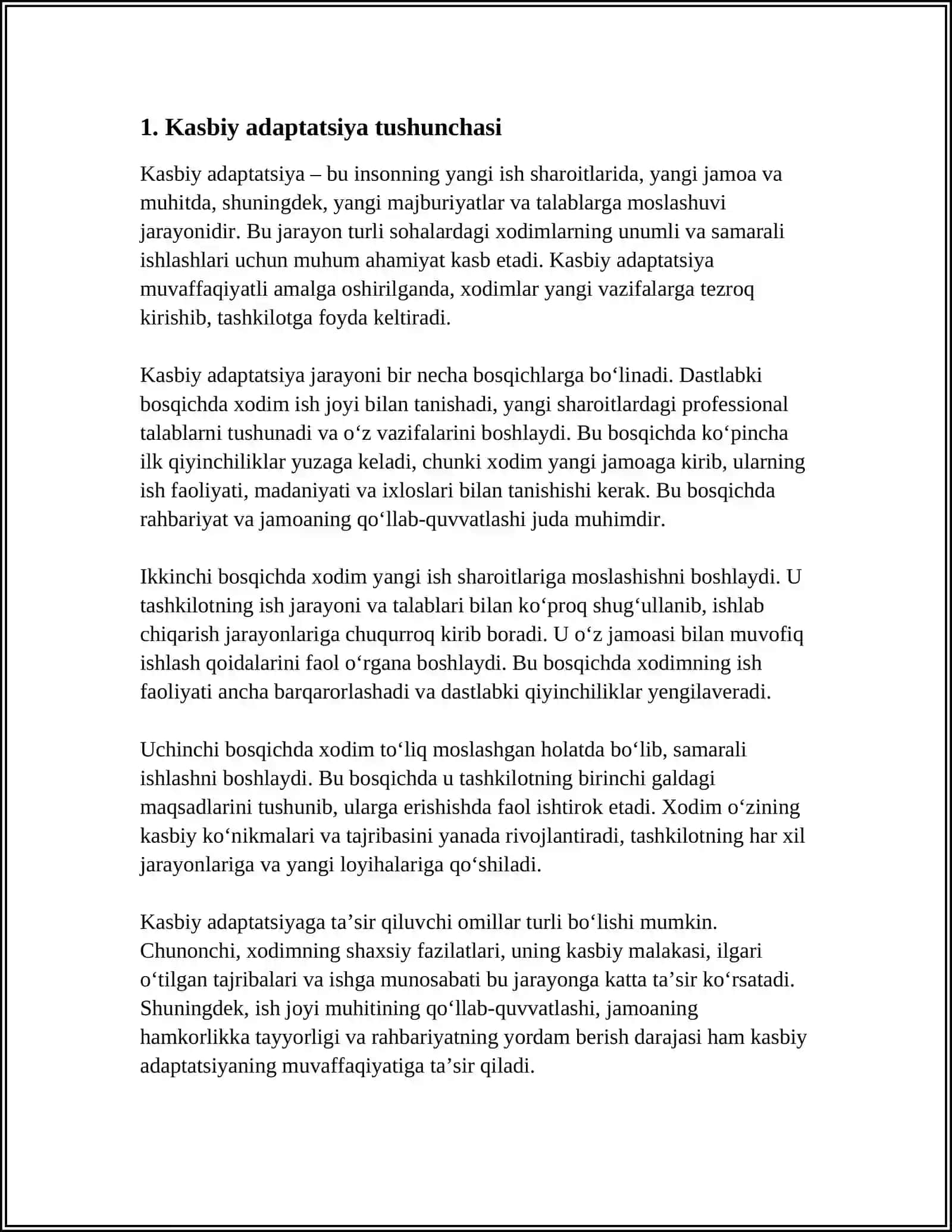 KASBIY ADAPTATSIYA VA INTEGRATSIYA 4