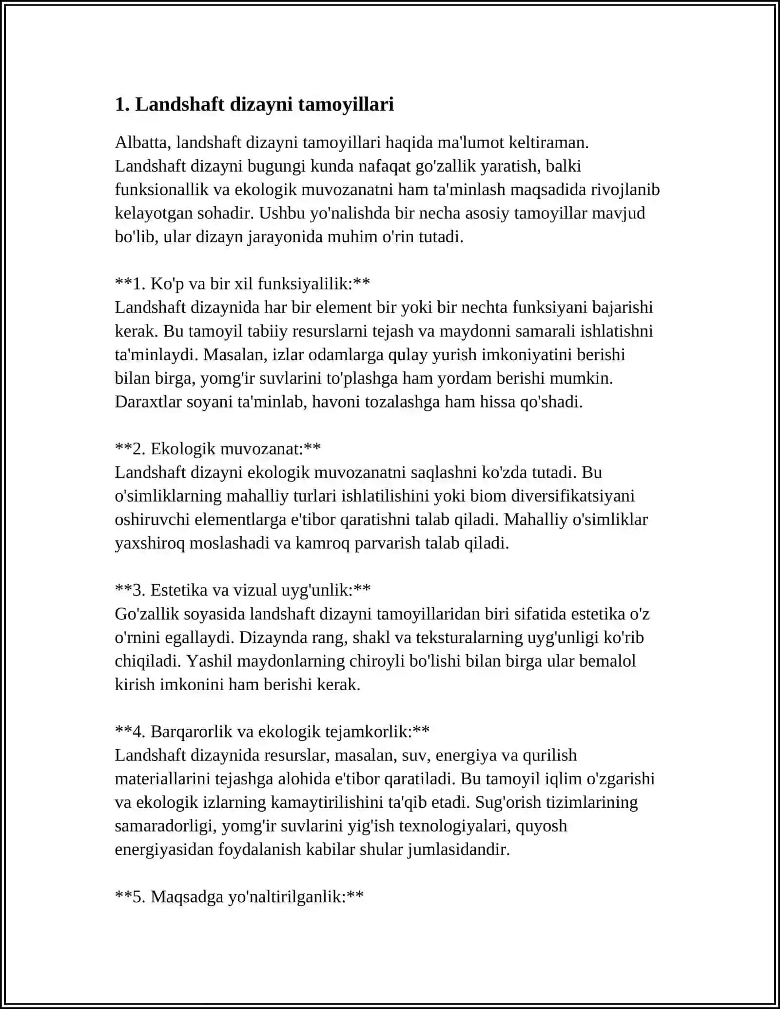 REGULYAR STILDAGI LANDSHAFT DIZAYNI OB'EKTLARINI SHAKLLANTIEISHNING ILMIY ASOSLARI 4