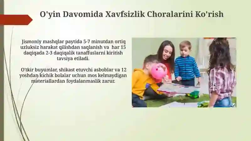 MTT tarbiyachisining oʻyin faoliyatiga rahbarlik qilishi 4
