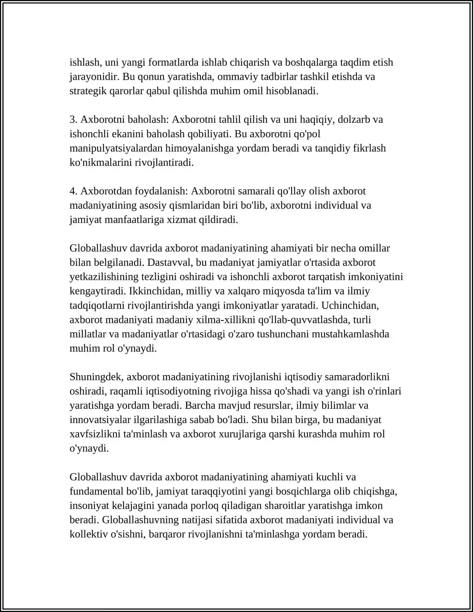 GLOBALLASHUV DAVRIDA AXBOROT MADANIYATI ZARURATI 4