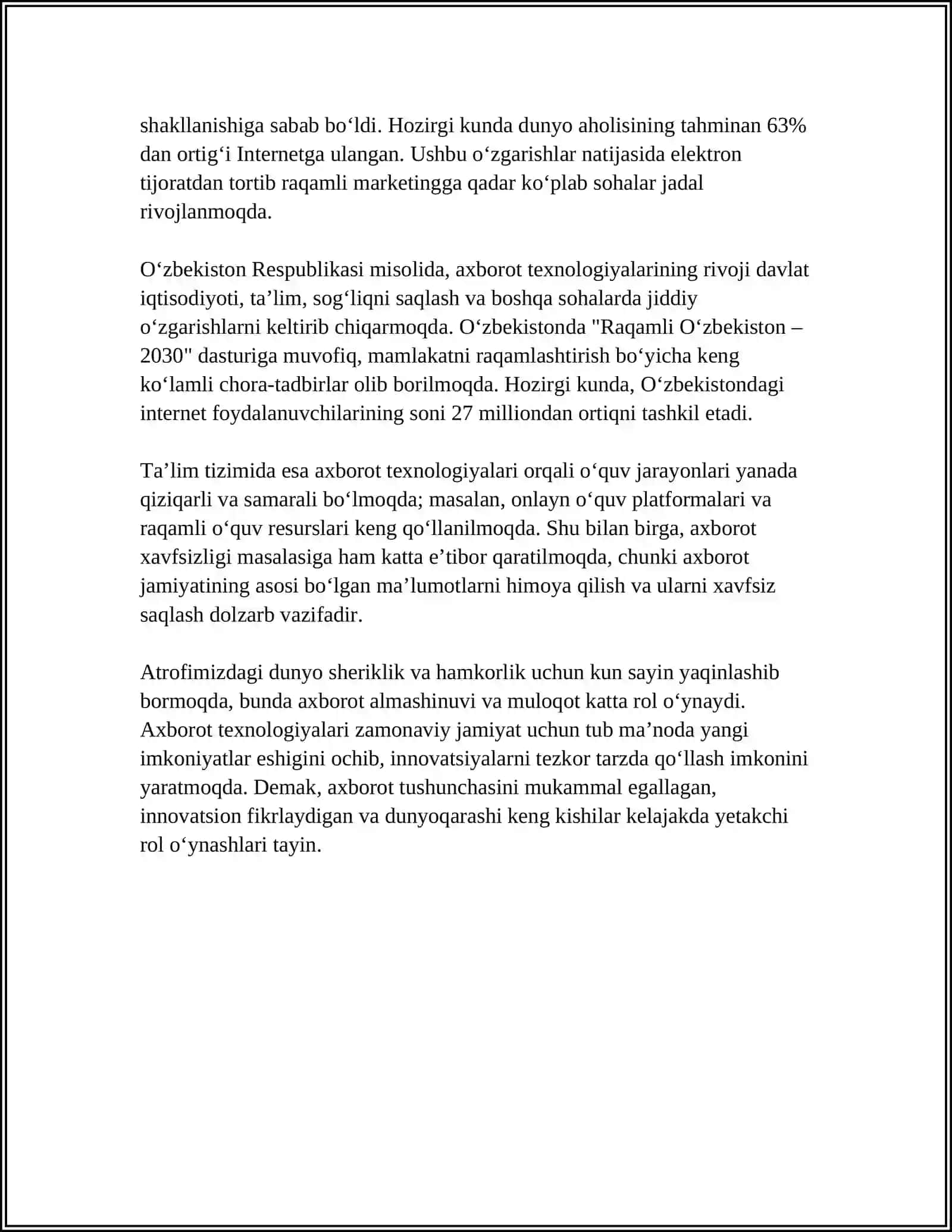 TILNING AXBOROTNI TO‘PLASH VA UZATISH VAZIFASI. SO‘Z, TUSHUNCHA, "KONSEPT" TAVSIFI. NUTQ-MURAKKAB MEXANIZM SIFATIDA 4