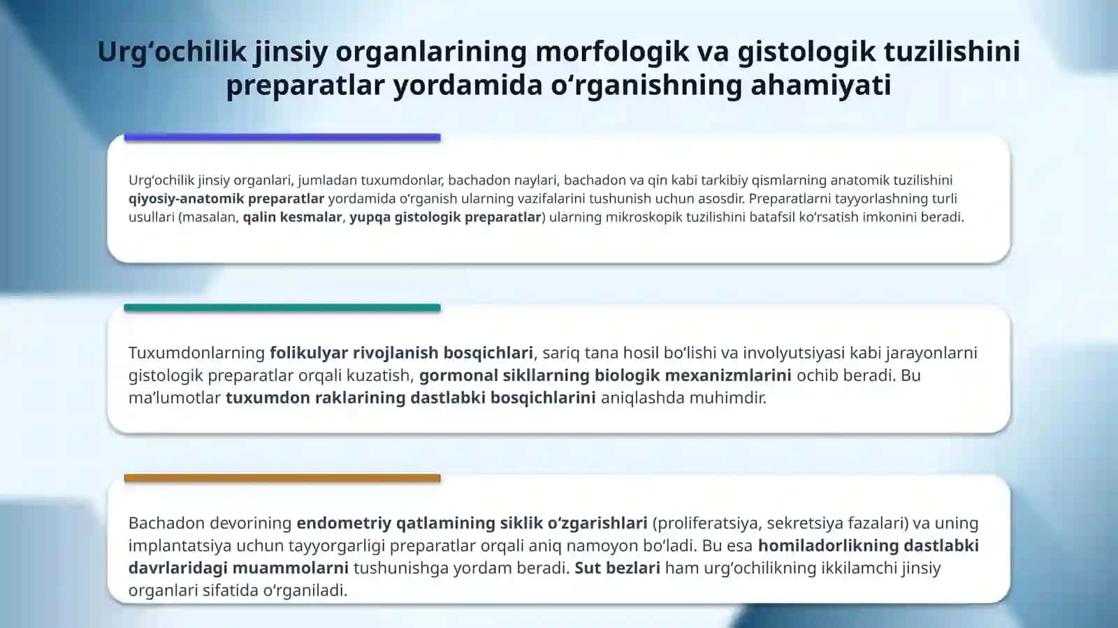 Urgʻochilik va erkaklik jinsiy organlarining preparatidan va tirik hayvonlarda oʻrganish 4