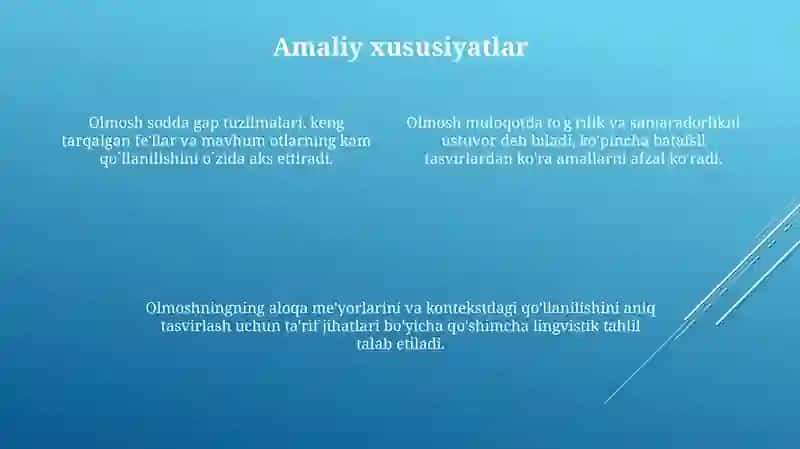 Olmoshning ta'rifi, leksik - grammatik xususiyatlari 4