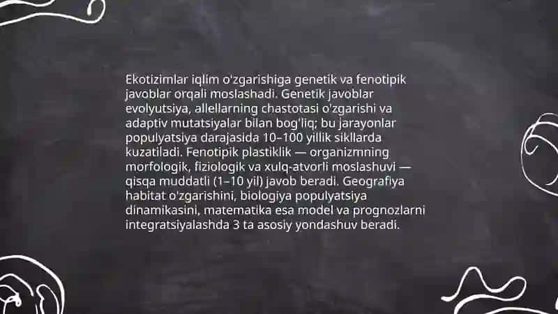 Iqlim o'zgarishi va ekologik moslashuv 4