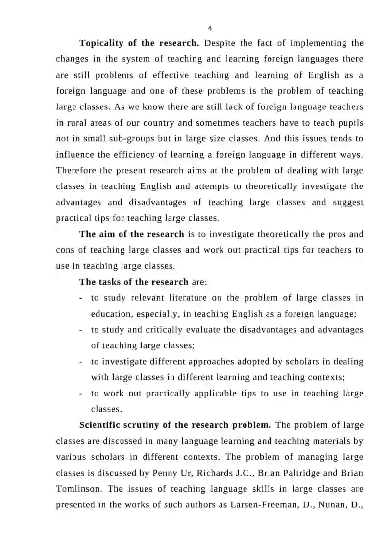 Organization of Teaching English in Large Classes 4