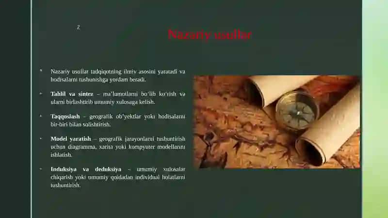 GEOGRAFIK TADQIQOT USULLARI 4