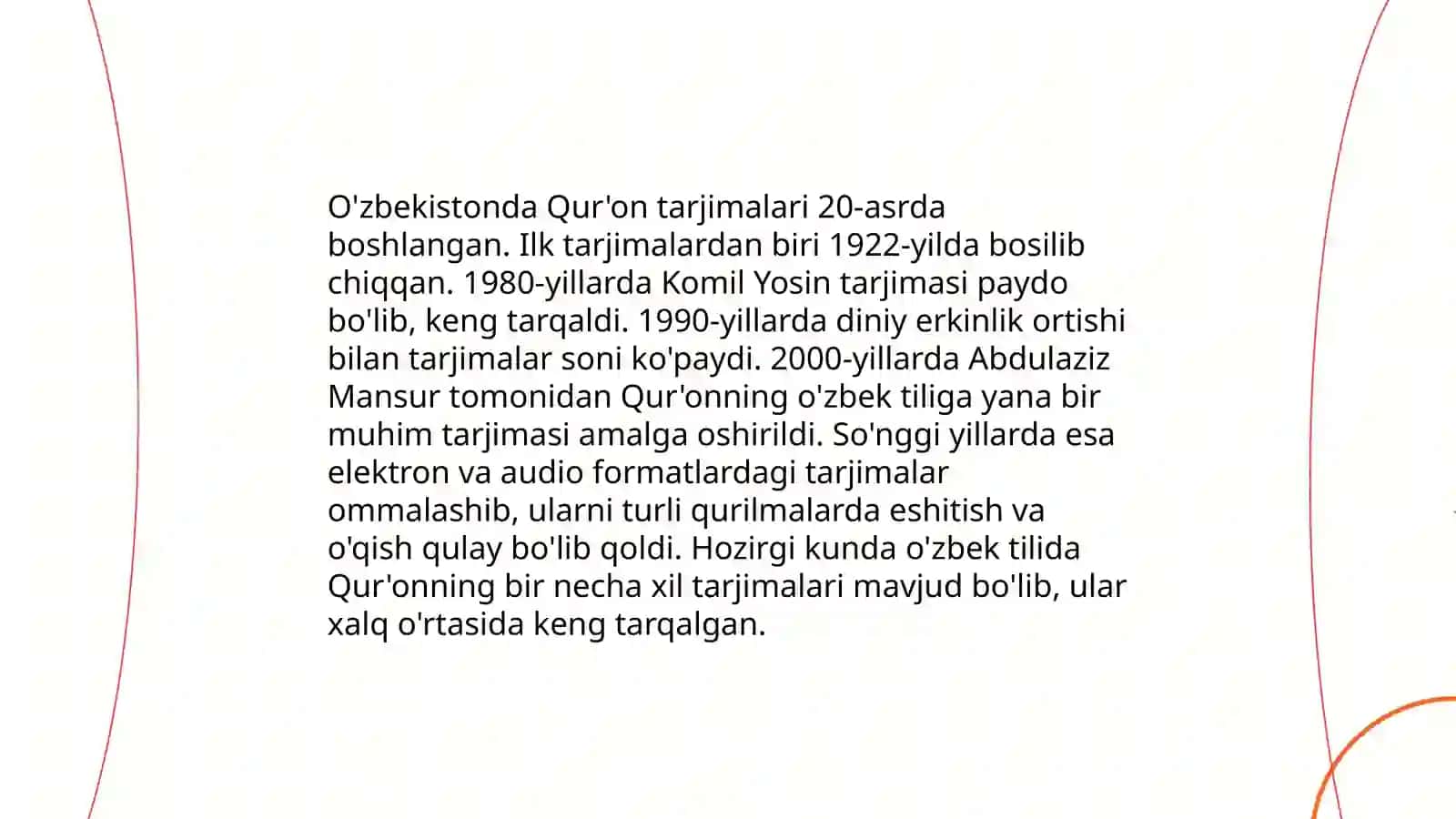 Mustaqillik yillarida Qur'onning o'zbek tiliga tarjima qilinishi va tafsirlari 4