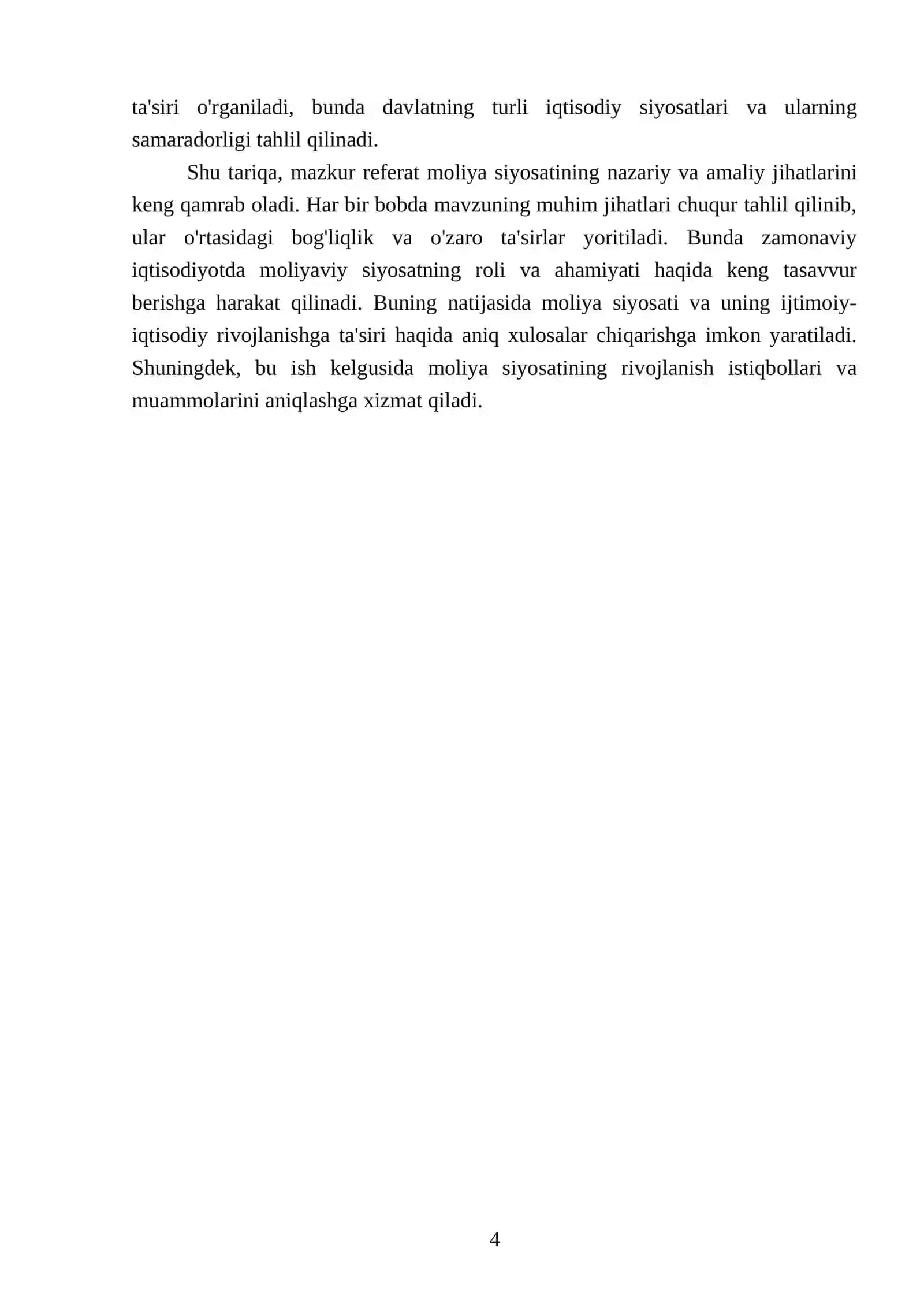 Moliyaning siyosati 4
