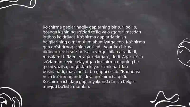 Ko'chirma gapli qo'shma gaplarda tinish belgilarining ishlatilishi 4