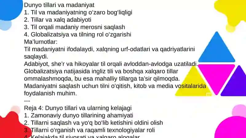Dunyo tillarining ta’rifi va ahamiyati 4