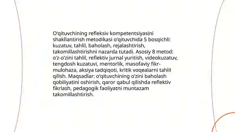 Pedagogika refleksiyani shakillantirish 4