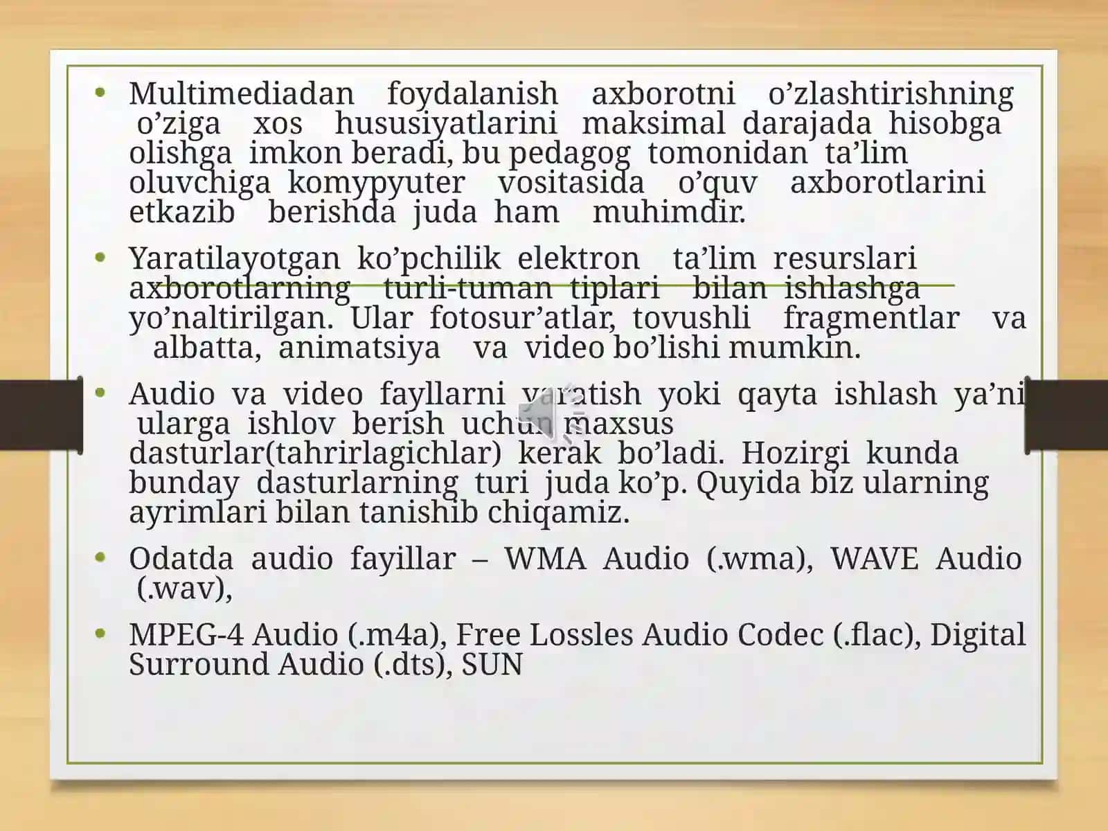 OVOZ YOZUVCHI VA ULARGA ISHLOV BERUVCHI DASTURLAR 4