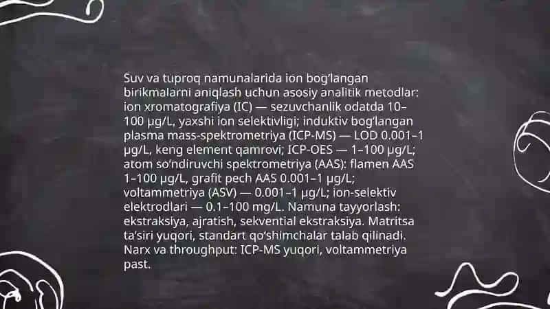 Ion bogʻlanish mexanizmlari va tuproqdagi ion-komplekslarning turlari 4