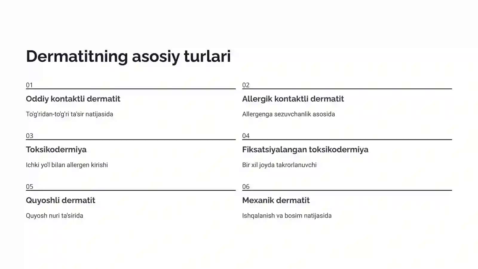 Dermatitlar va boshqa allergik teri kasalliklari 4