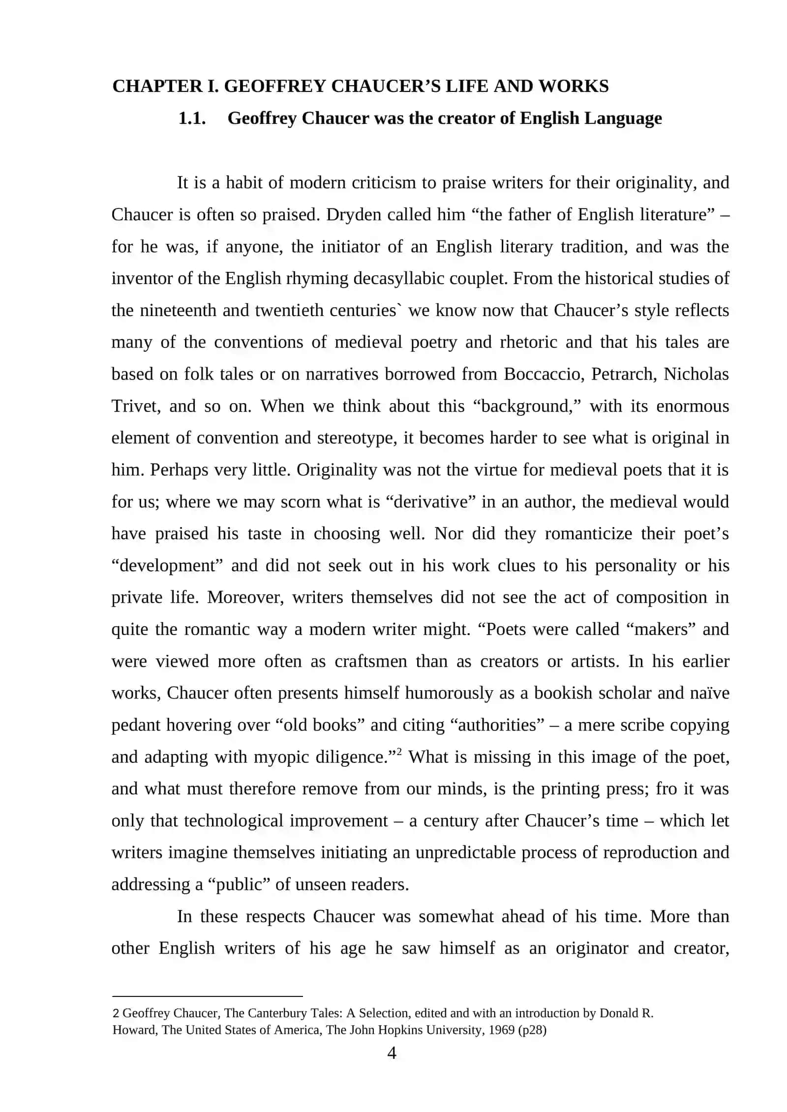 Elements of knight novel in The conterbury Tales 4