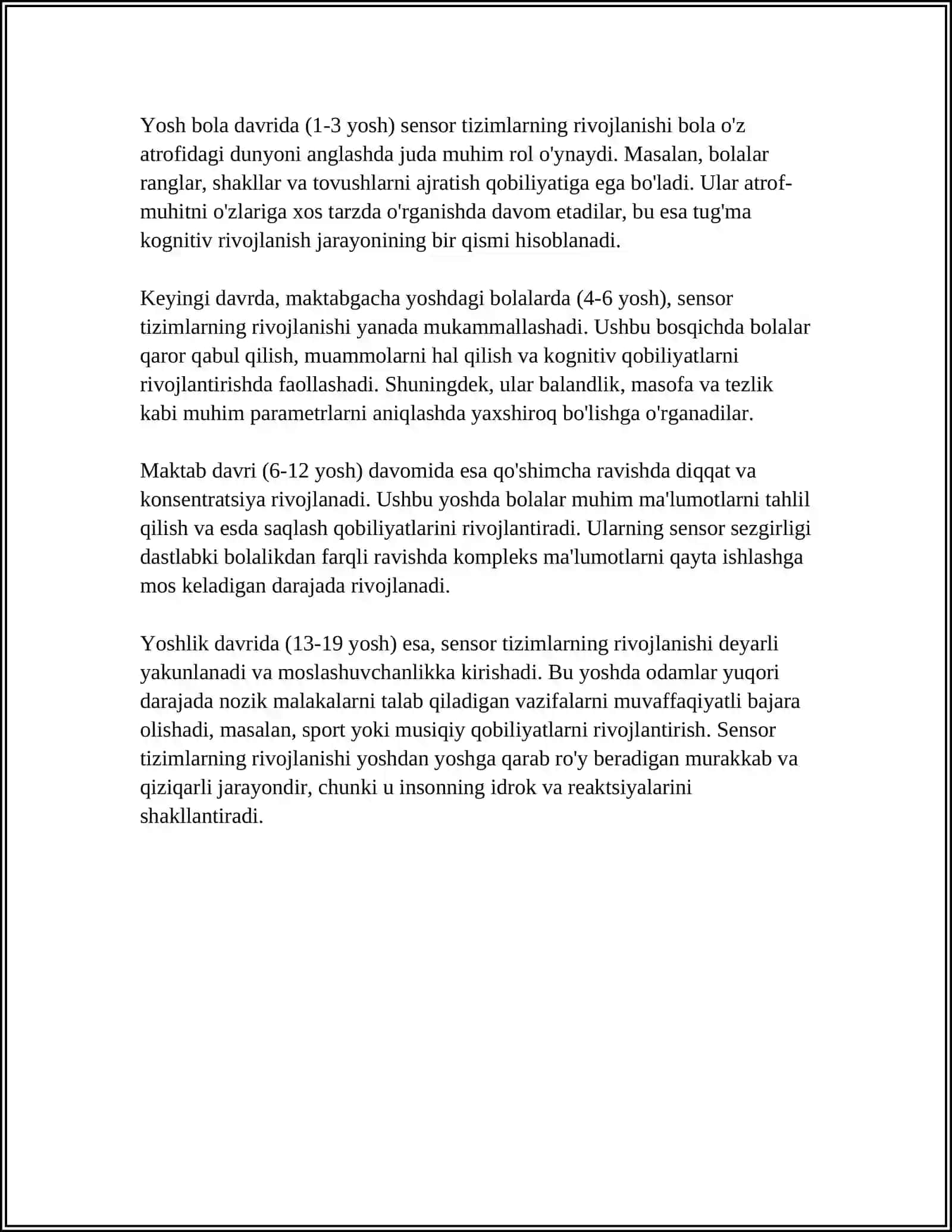 SENSOR TIZIMI YOSHGA OID FIZIOLOGIYASI VA GIGIYENASI 4