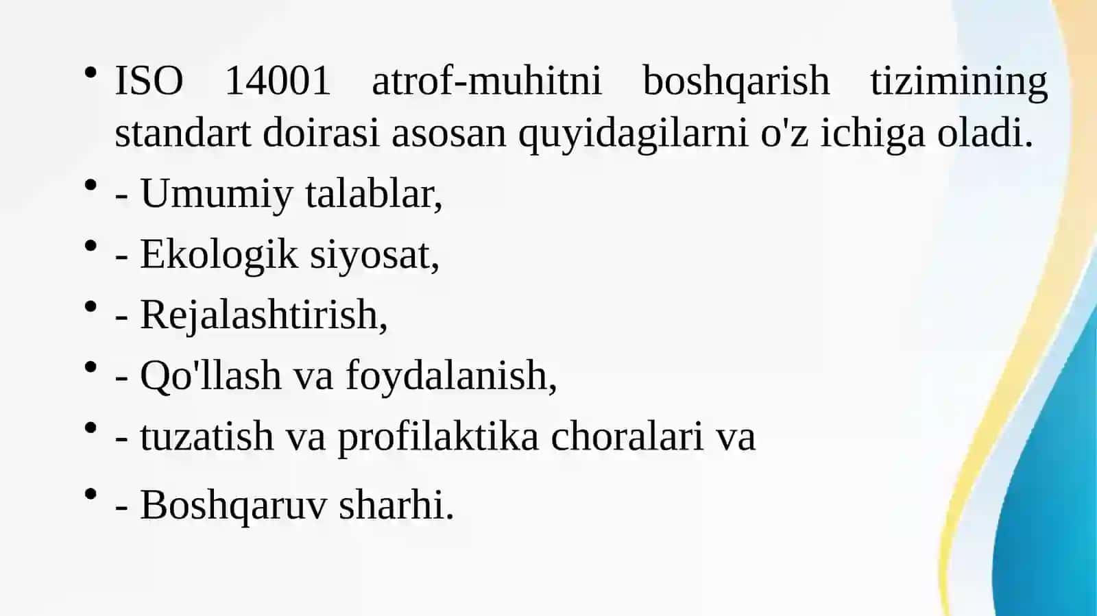 ISO 14001 Atrof-muhitni boshqarish tizimi standart doirasi 4