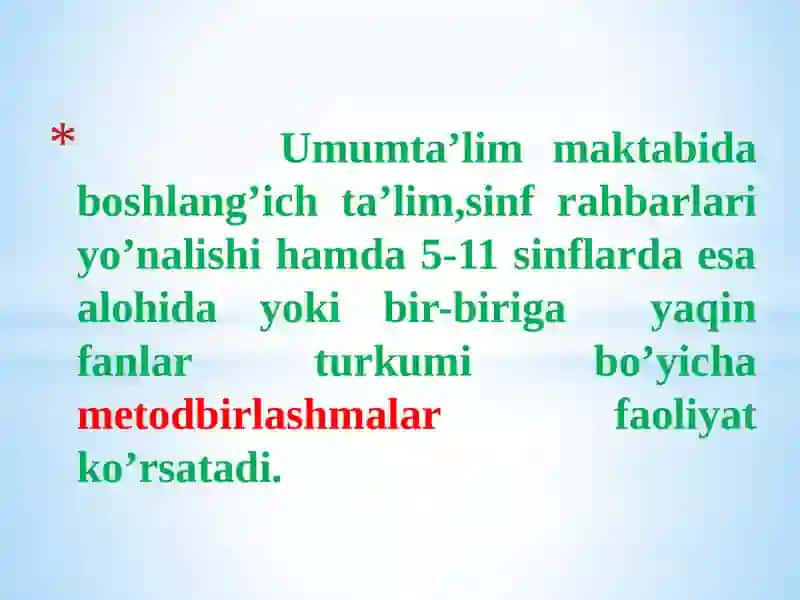 METOD BIRLASHMALARI FAOLIYATINI TASHKIL ETISH TARTIBI 4
