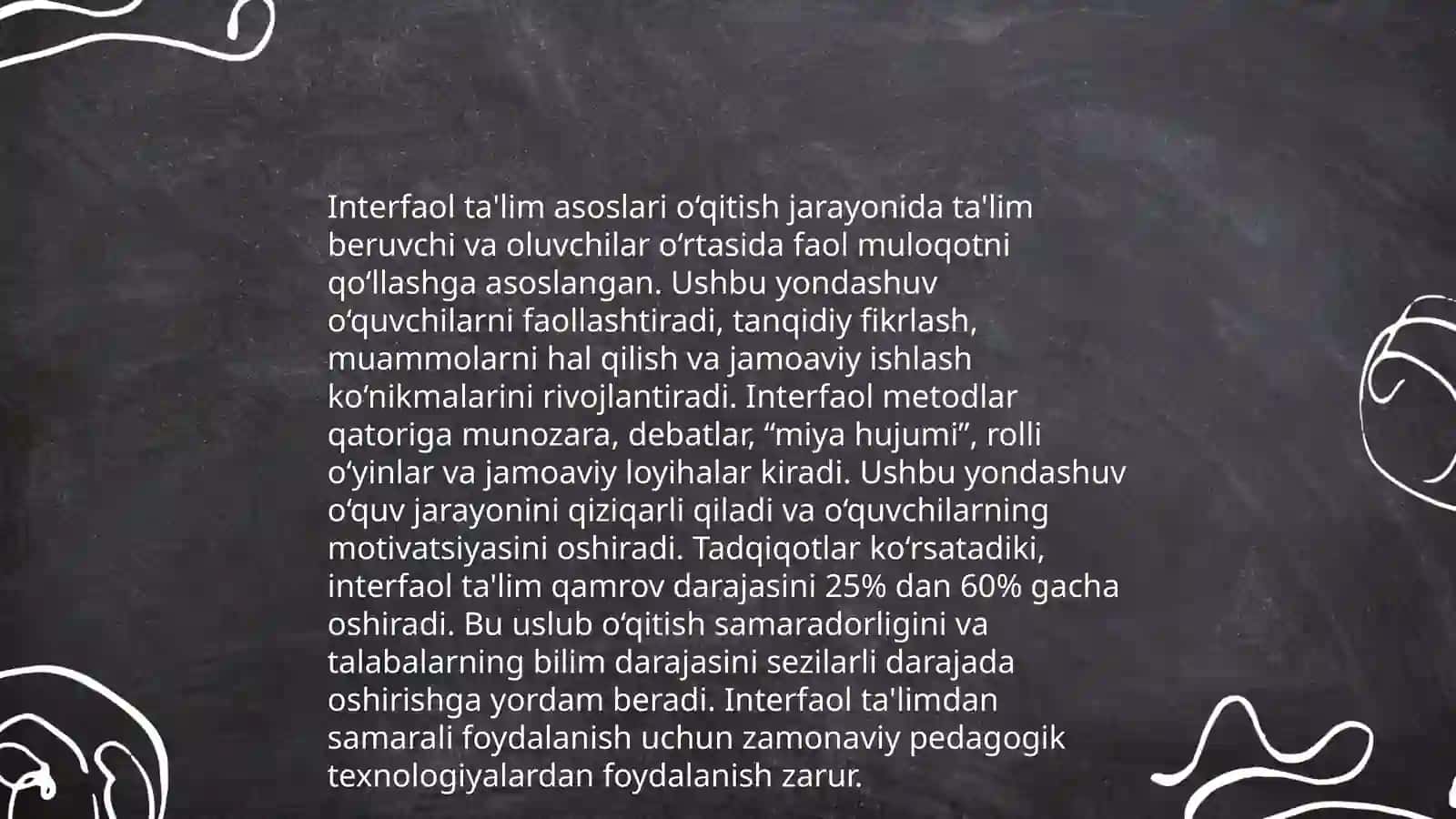 Interfaol ta'limning asosiy tamoyil, shakl va omillari 4