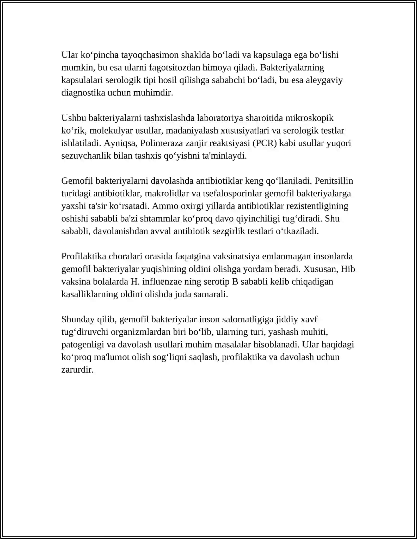 GEMOFIL BAKTERIYALAR (INFLYUENSA TAYOQCHASI YUMSHOQ SHAKNKR QOʻZGʻATUVCHISI ULARNI AMALIYOTDAGI AHAMIYATI) 4