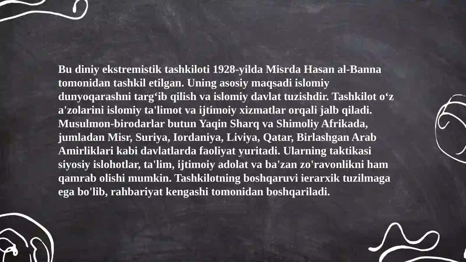 Musulmon-birodarlar diniy ekstremistik tashkiloti  haqida 4
