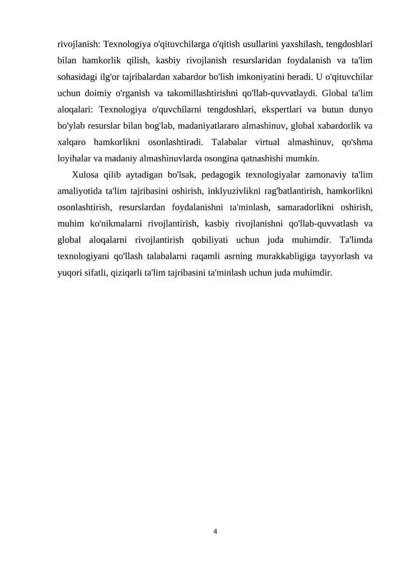 SO’Z TARKIBINI PEDAGOGIK TEXNOLOGIYALARINI O’RGANISHDA QO’LLASH 4