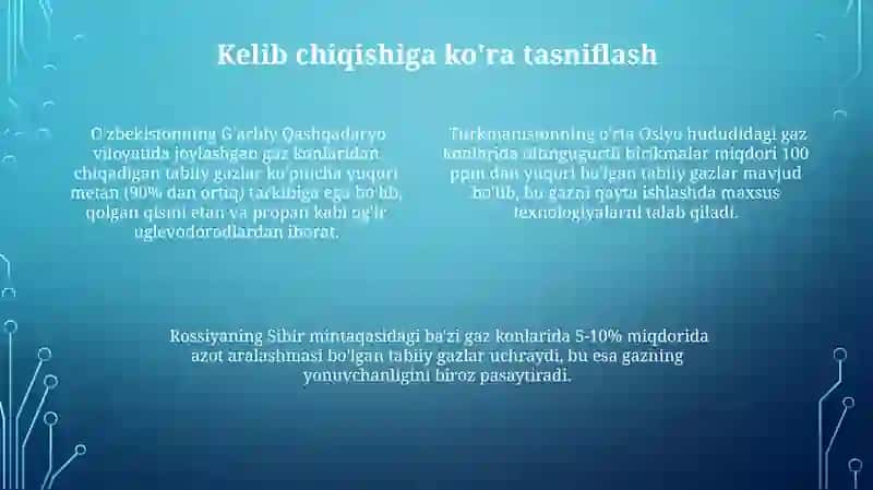 Tabiiy gazlarning asosiy turlari va ularning tasnifi 4