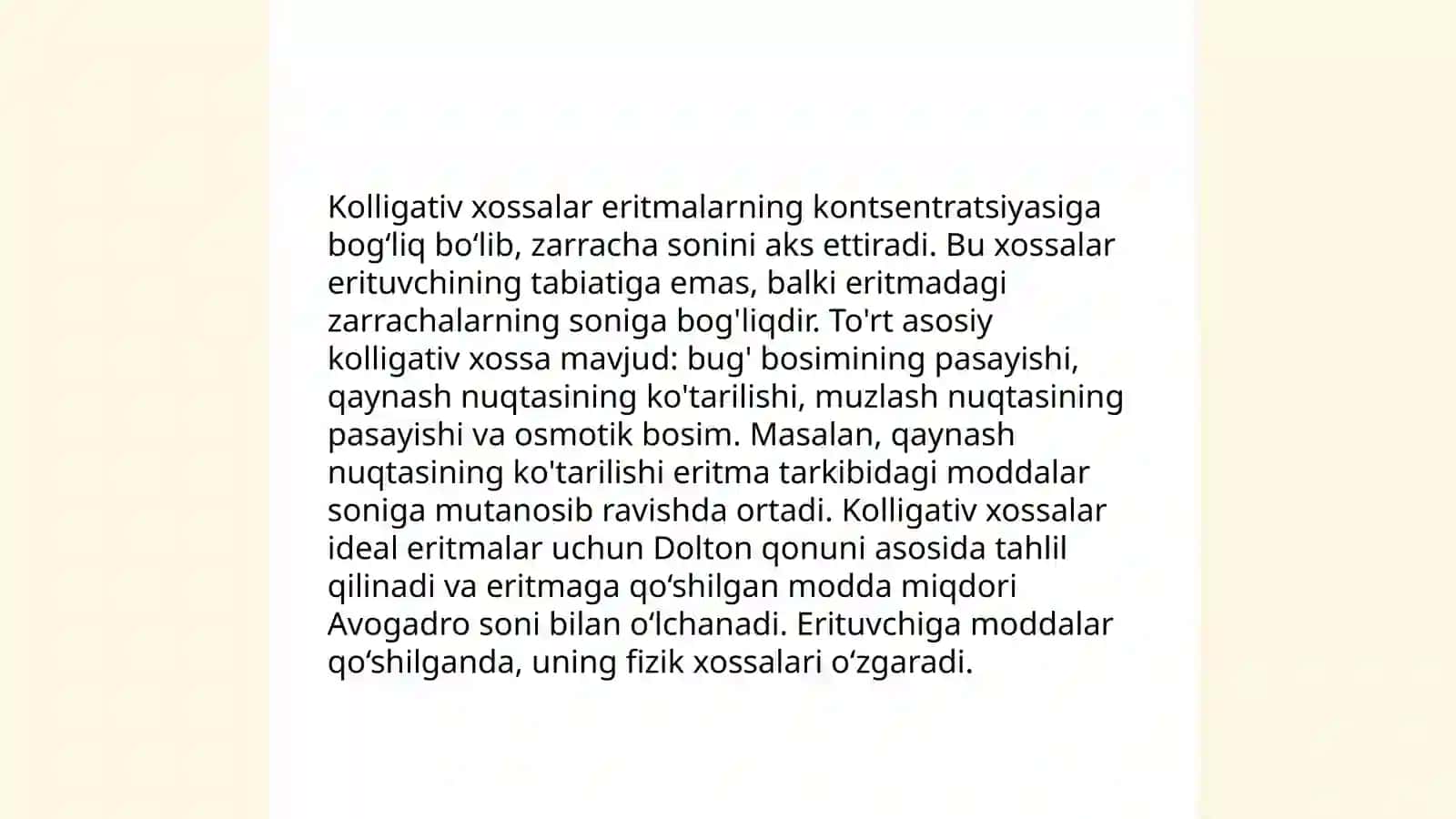 Eritmalarninig kolligativ xossalari.Osmos va osmotik bosim 4