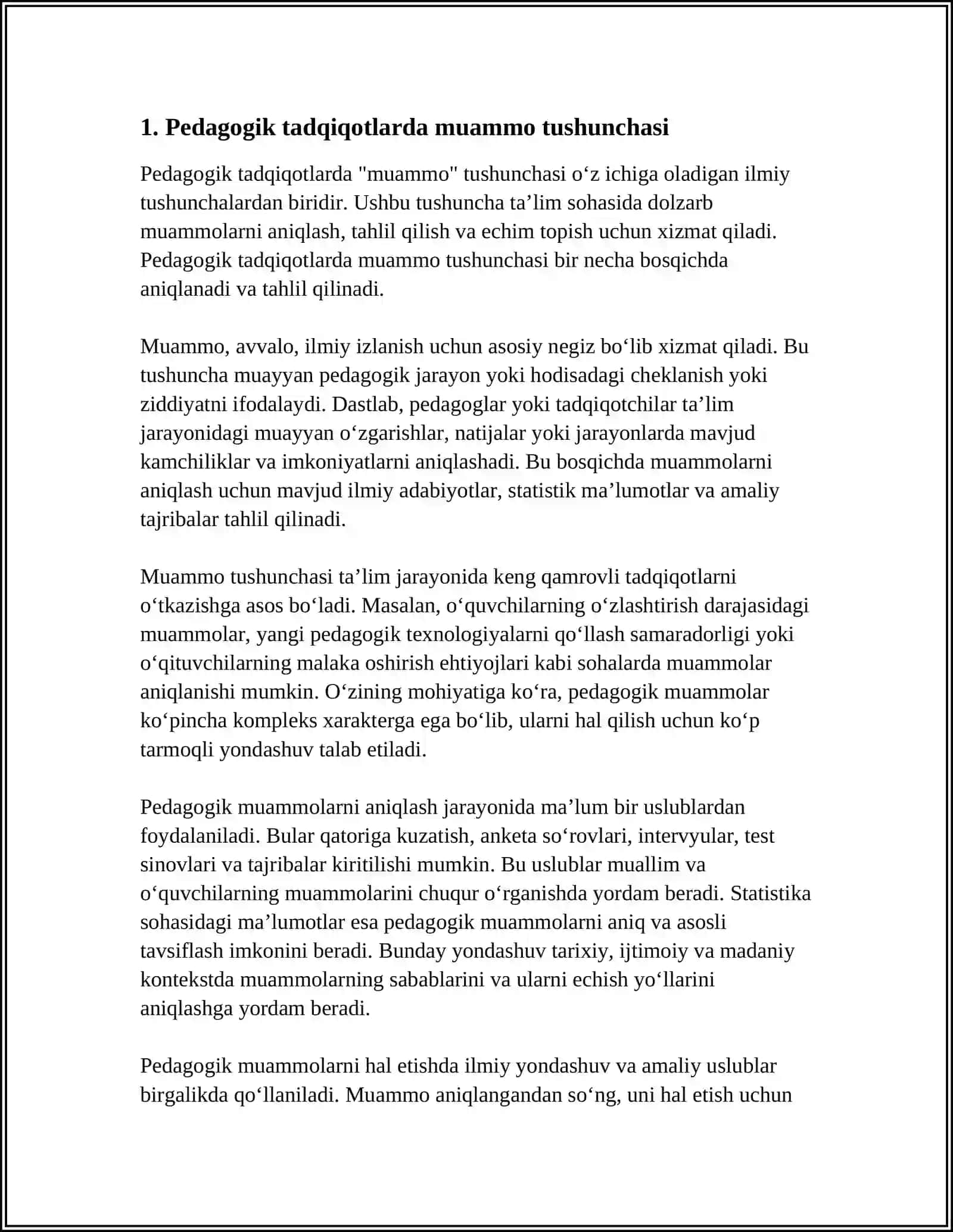 Pedagogik Tadqiqotlarda Muammo 4