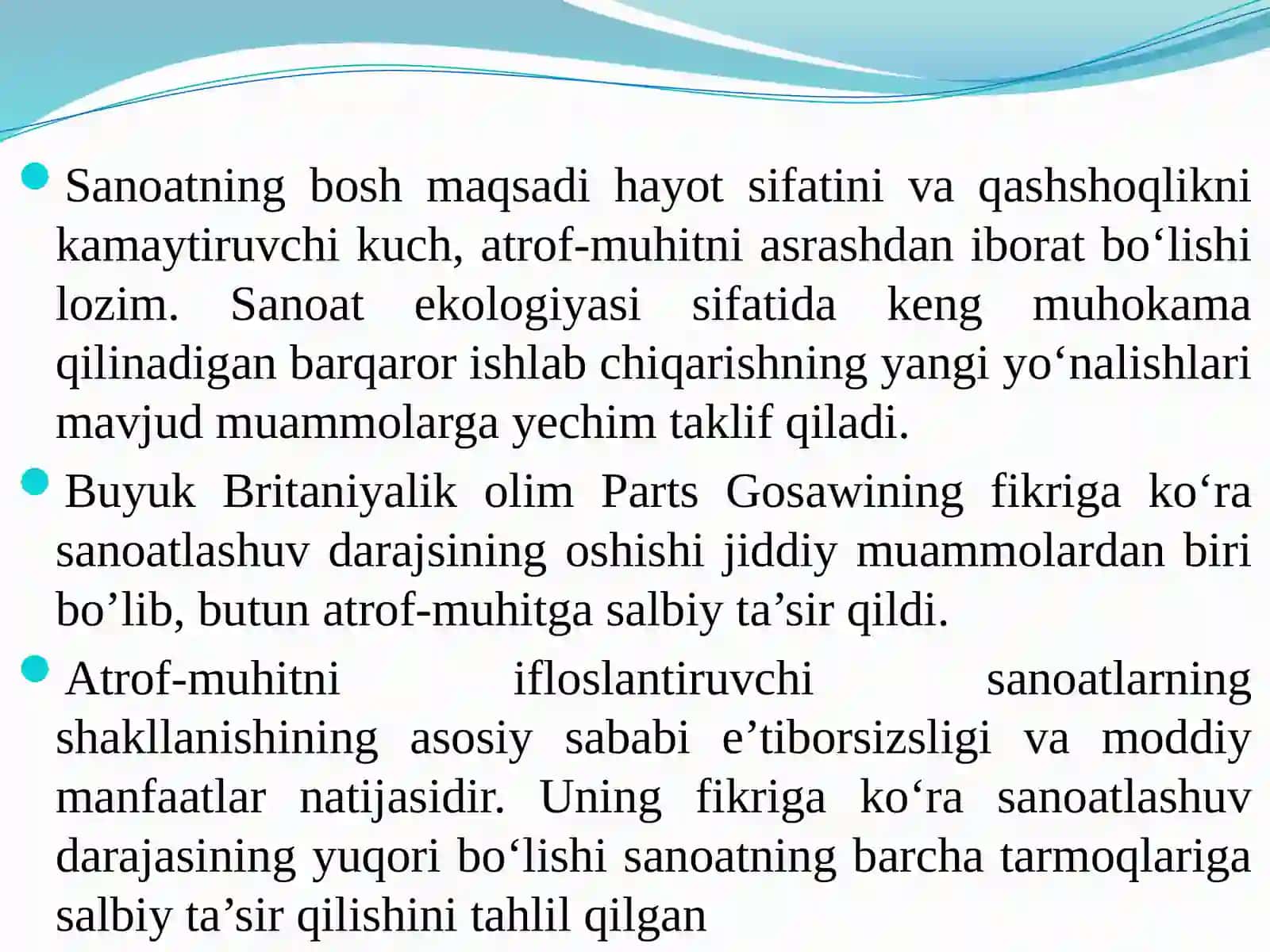 Sanoat korxonalarining atrof muxitga tasirini kamaytirish 4