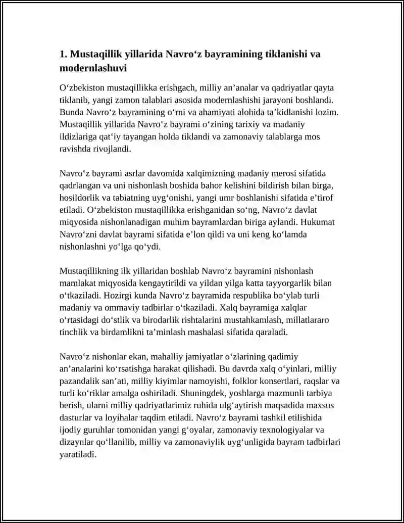 MUSTAQIL YILLARIDA OʻZBEKISTONDA MILLIY URF-ODATLAR, QADRIYATLAR VA ANʼANALARNING QAYTA TIKLANISHI 4