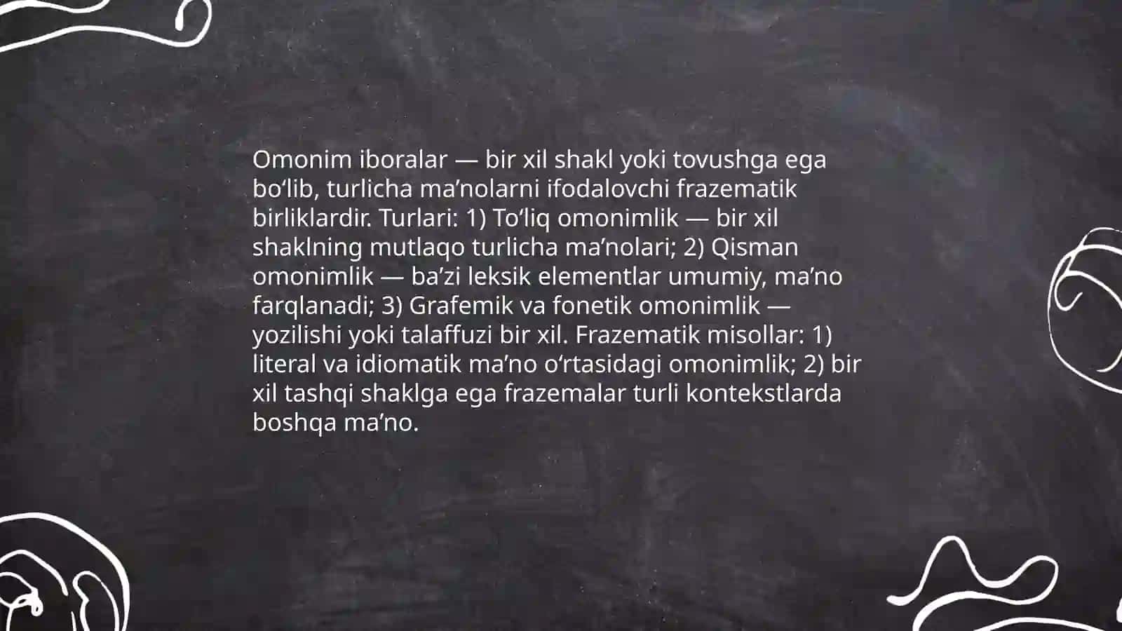 Frazemalarning semantik turlari: umumiy tushunchalar va tasnif 4