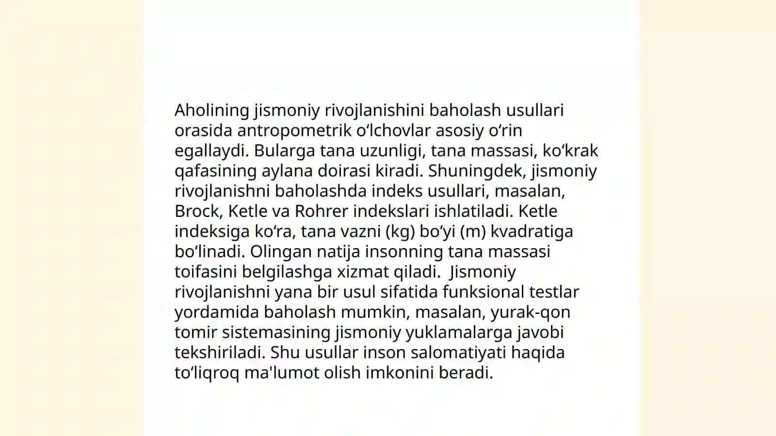 Aholining jismoniy rivojlanishi va uni o‘rganish usullari. Aholi kasallanish ko`rsatkichlari va ularni hisoblash. Xalqaro kasalliklar tasnifi 4