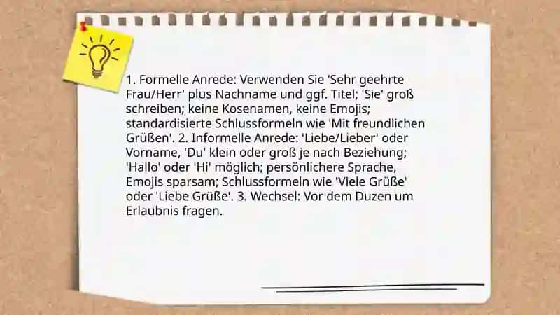 Formell und Informell schreiben 4